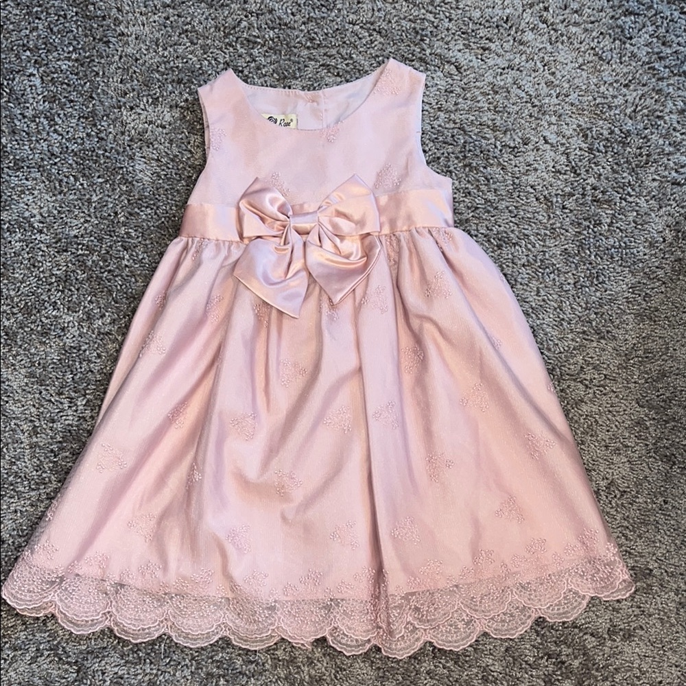 Elegant Pink Kids Dress with Bow